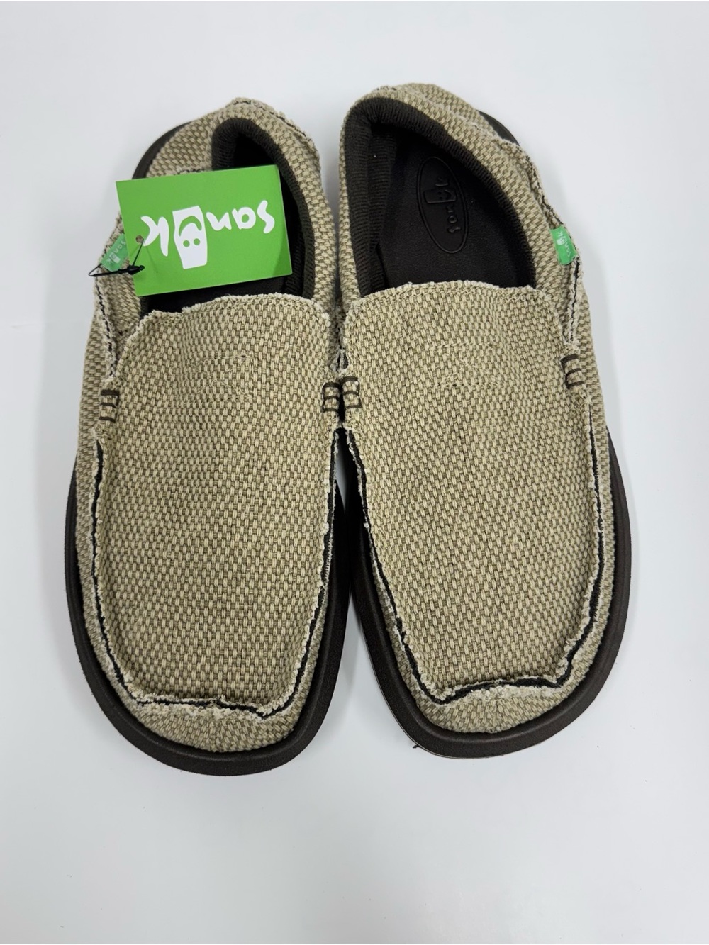 SANUK Men's Chiba Loafers, Comfort Foam Footbed, Tan - New